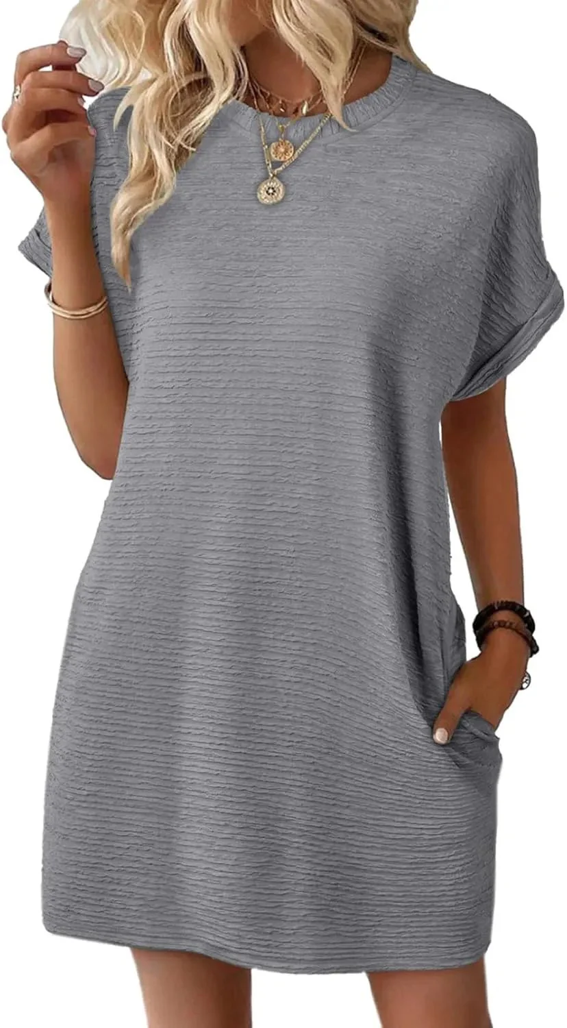 Women's Lightweight Summer Short Sleeve Dress with Pockets - Image 6