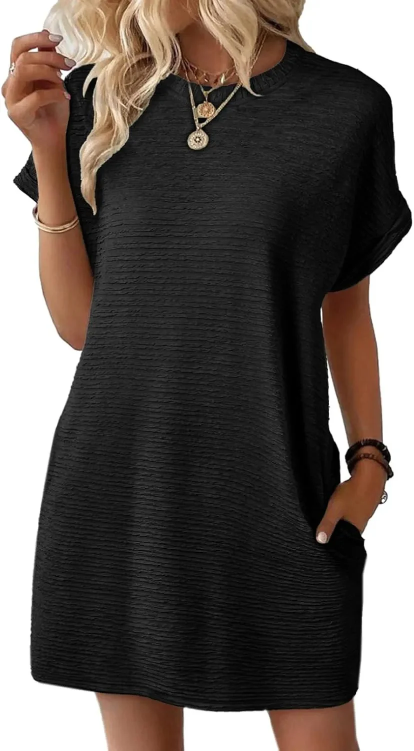 Women's Lightweight Summer Short Sleeve Dress with Pockets - Image 9