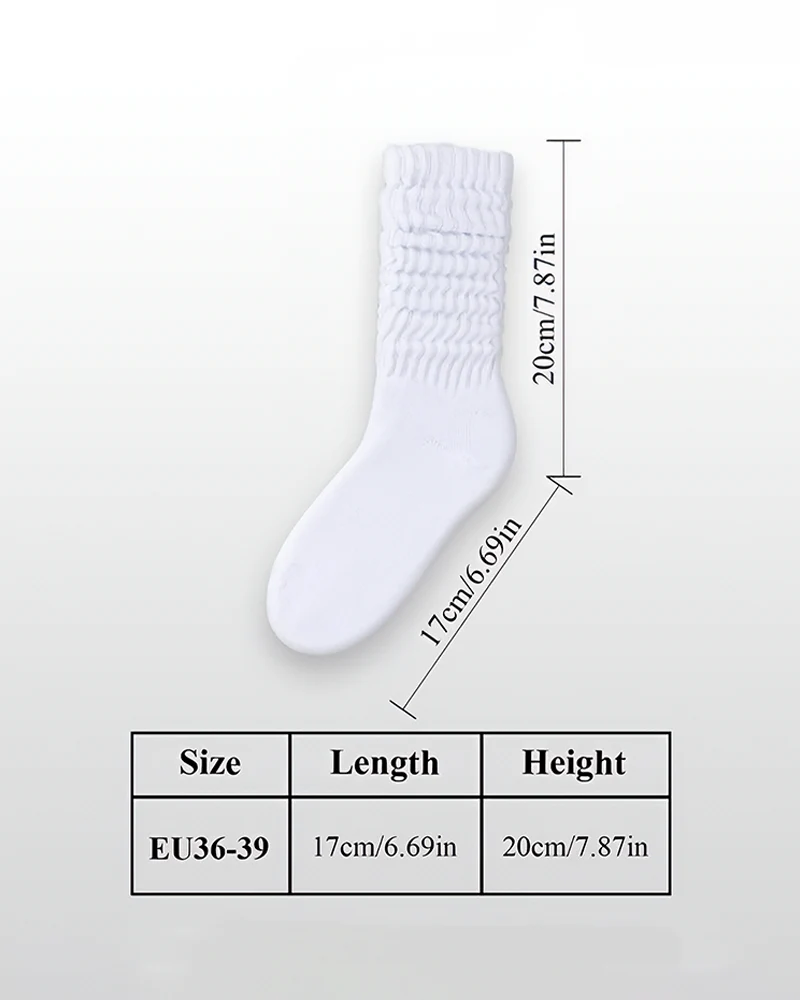 5 Pairs Women’s Slouchy Crew Socks - Image 10