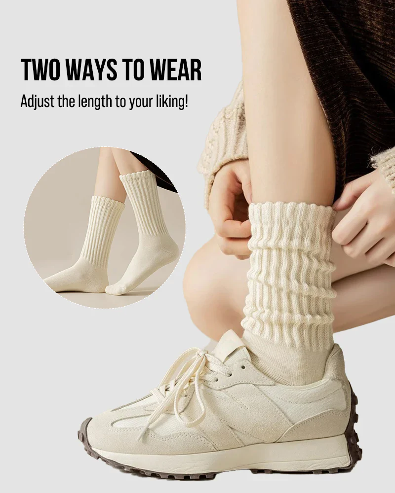 5 Pairs Women’s Slouchy Crew Socks - Image 4