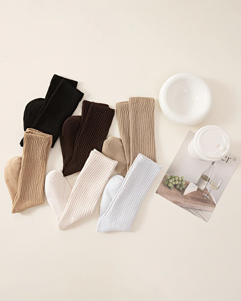 5 Pairs Women’s Slouchy Crew Socks - Image 9