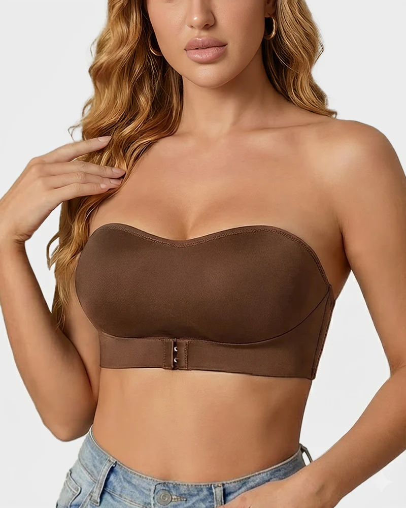 Front Closure Wireless Seamless Bandeau Bra - Image 9