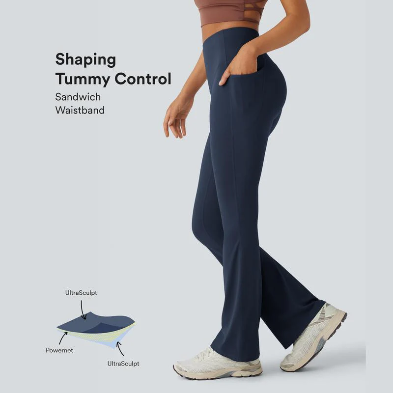 Ultra Sculpt High Waisted Tummy Control Flare Leggings - Image 11