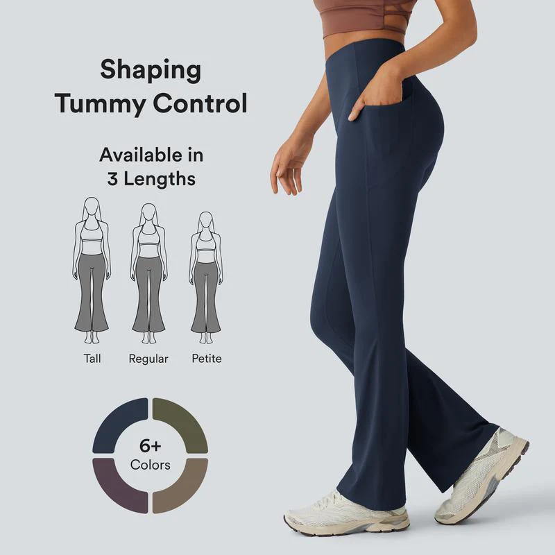 Ultra Sculpt High Waisted Tummy Control Flare Leggings - Image 7