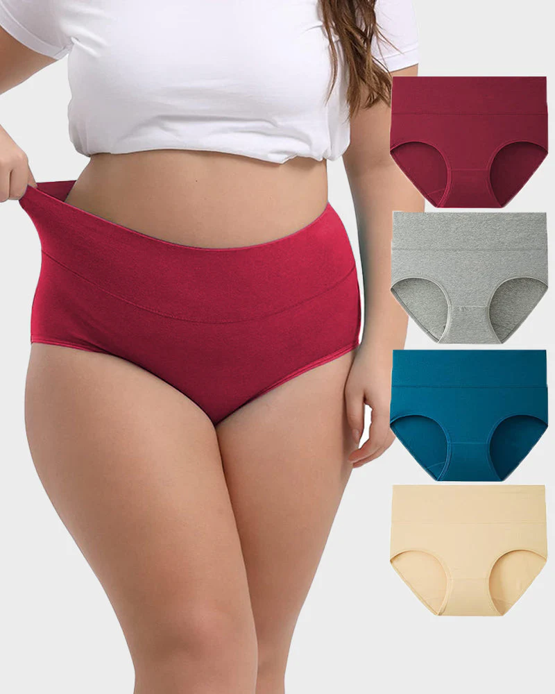 High-Waisted Full Coverage Cotton Briefs(4 pack) - Image 11