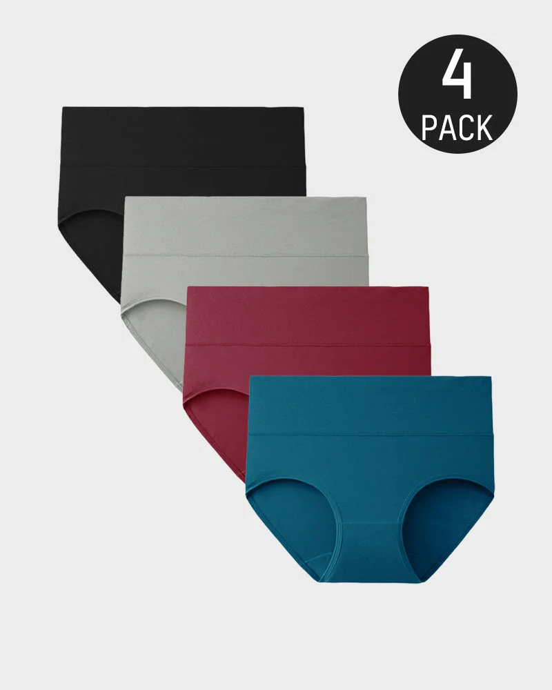 High-Waisted Full Coverage Cotton Briefs(4 pack) - Image 15