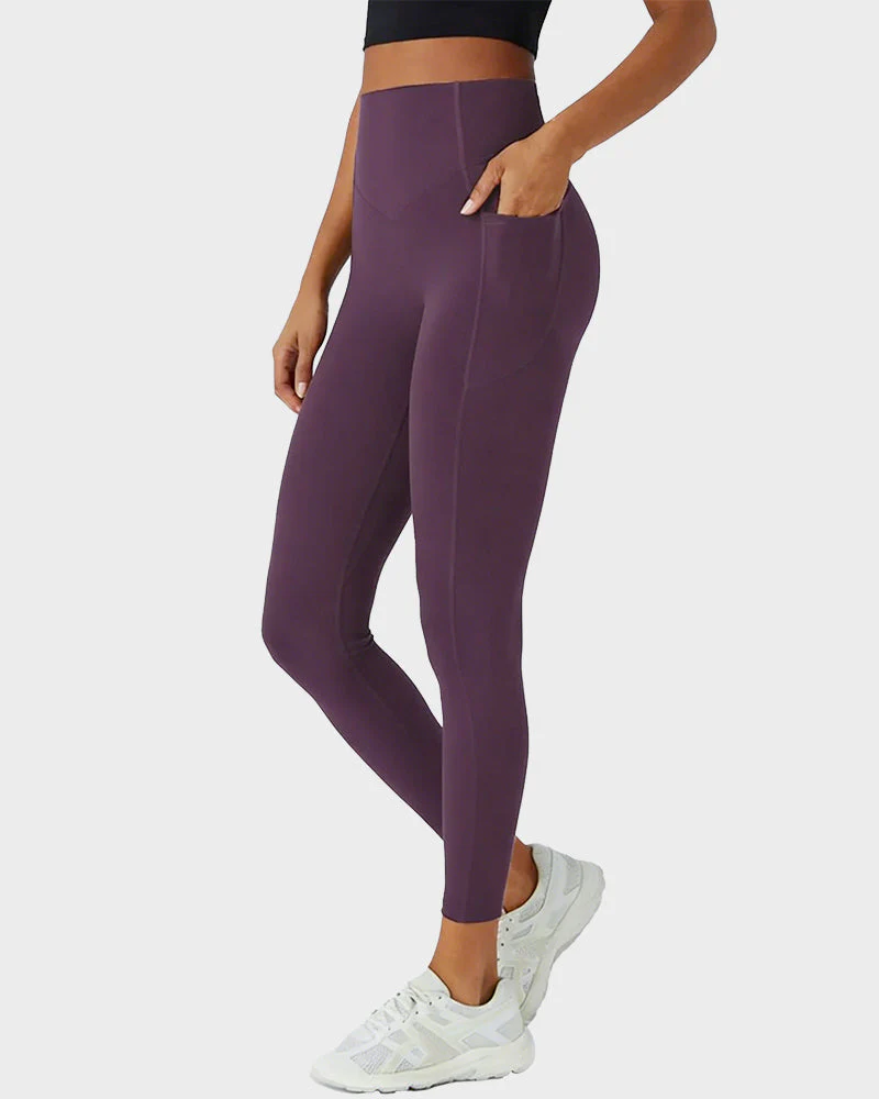 Tummy Control Butt-Lifting Training Leggings with Pockets - Image 43