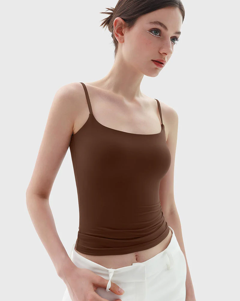Minimalist Slim Tank Top – Square Neck & Adjustable Straps - Image 17