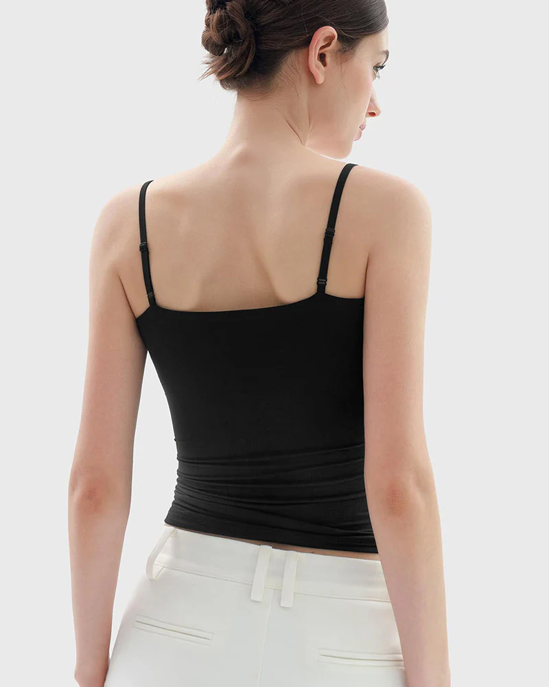 Minimalist Slim Tank Top – Square Neck & Adjustable Straps - Image 3