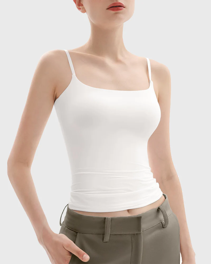 Minimalist Slim Tank Top – Square Neck & Adjustable Straps - Image 6