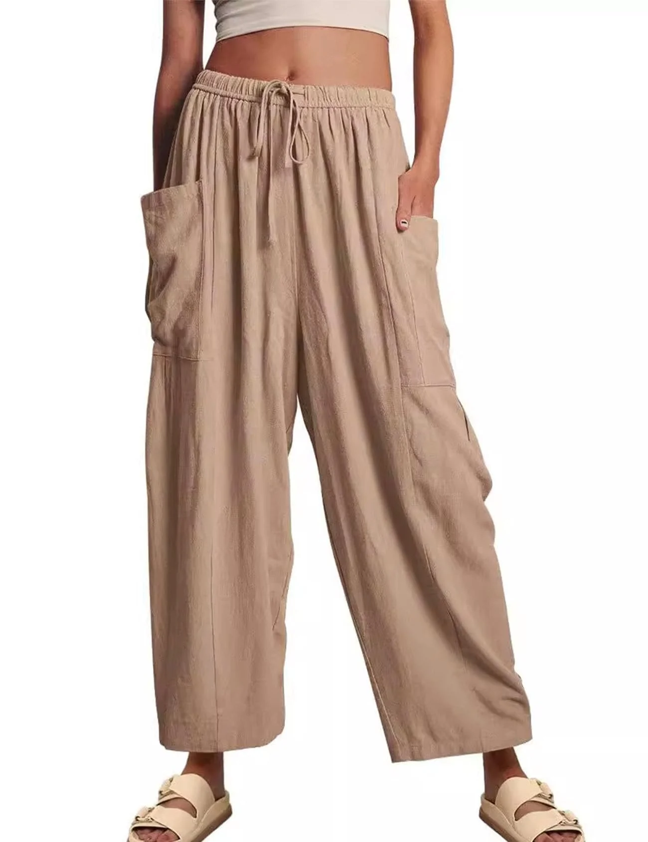 Women's Linen Casual Wide Leg Pants - Image 12
