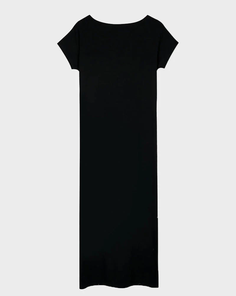 Off-Shoulder Batwing Sleeve Maxi Lounge Dress - Image 5