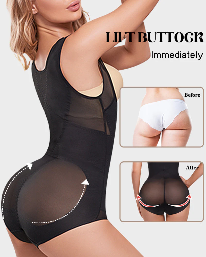 Open Bust Cross Compression Body Shaper - Image 10