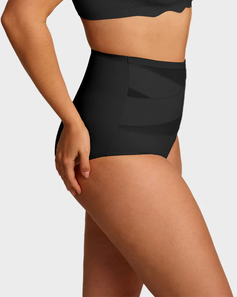 Plus-Size High-Waist Cross Tummy Control Panties (5 Pack) - Image 9