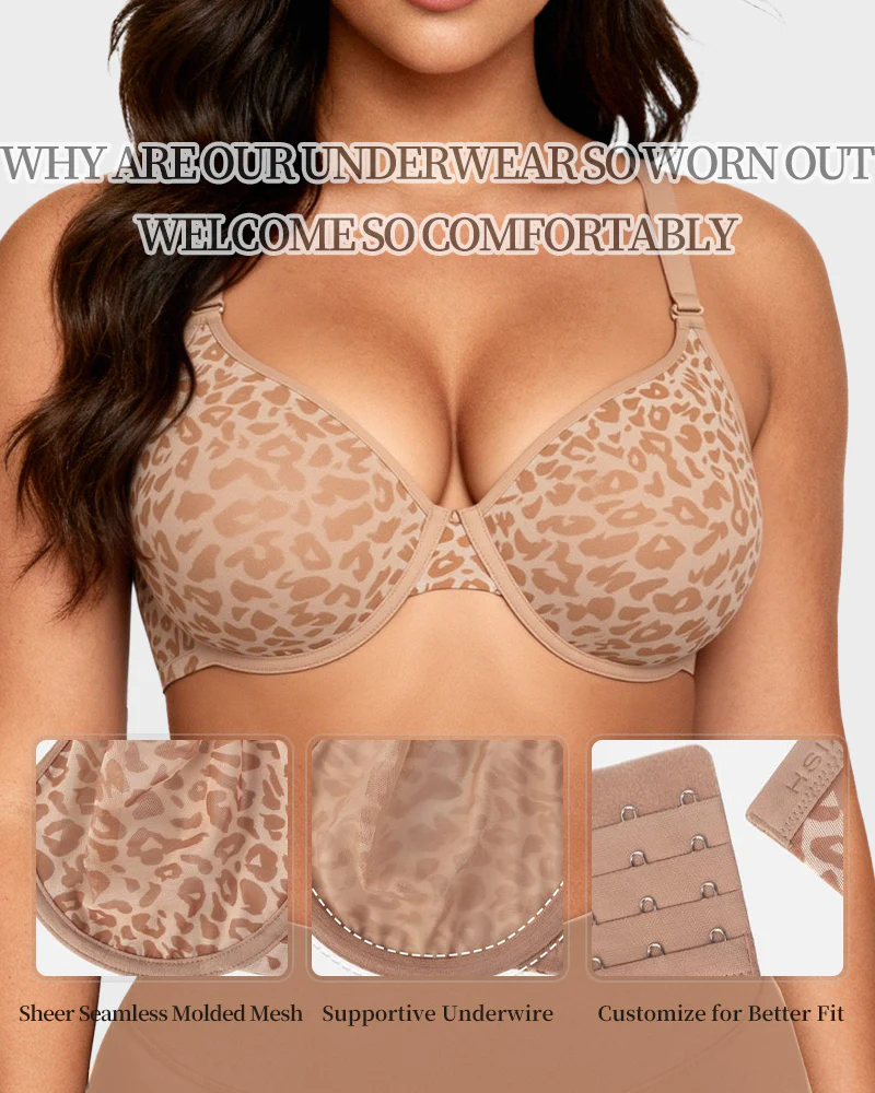 Sexy Sheer Zebra Mesh Underwire Bra - Image 10