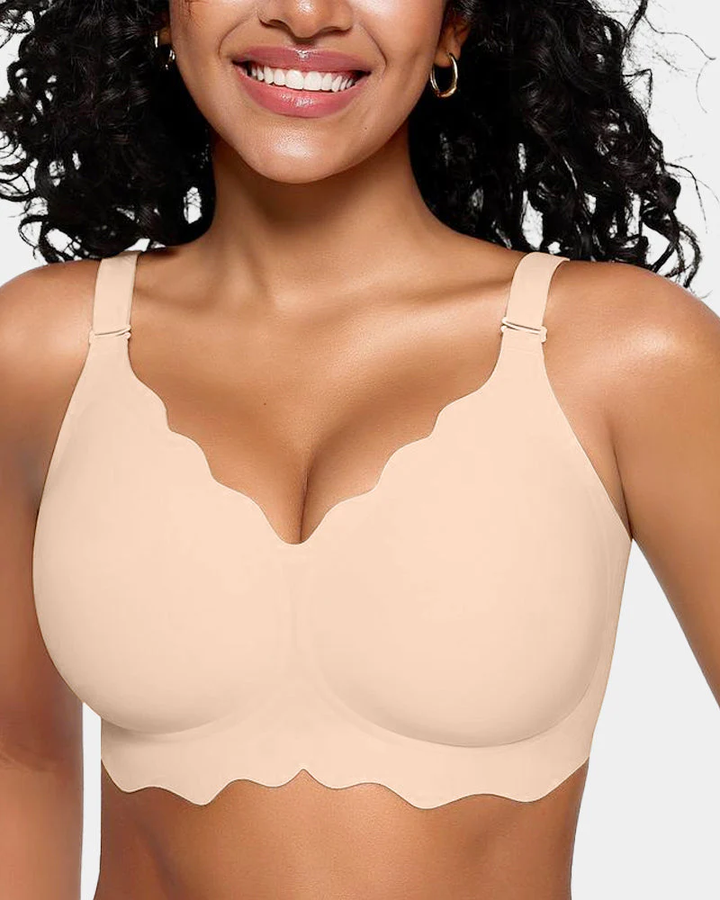 Soft Full Coverage Scalloped Wireless Jelly Bra - Image 11