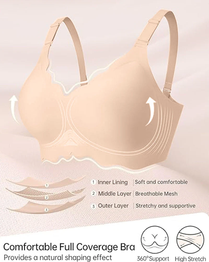 Soft Full Coverage Scalloped Wireless Jelly Bra - Image 12