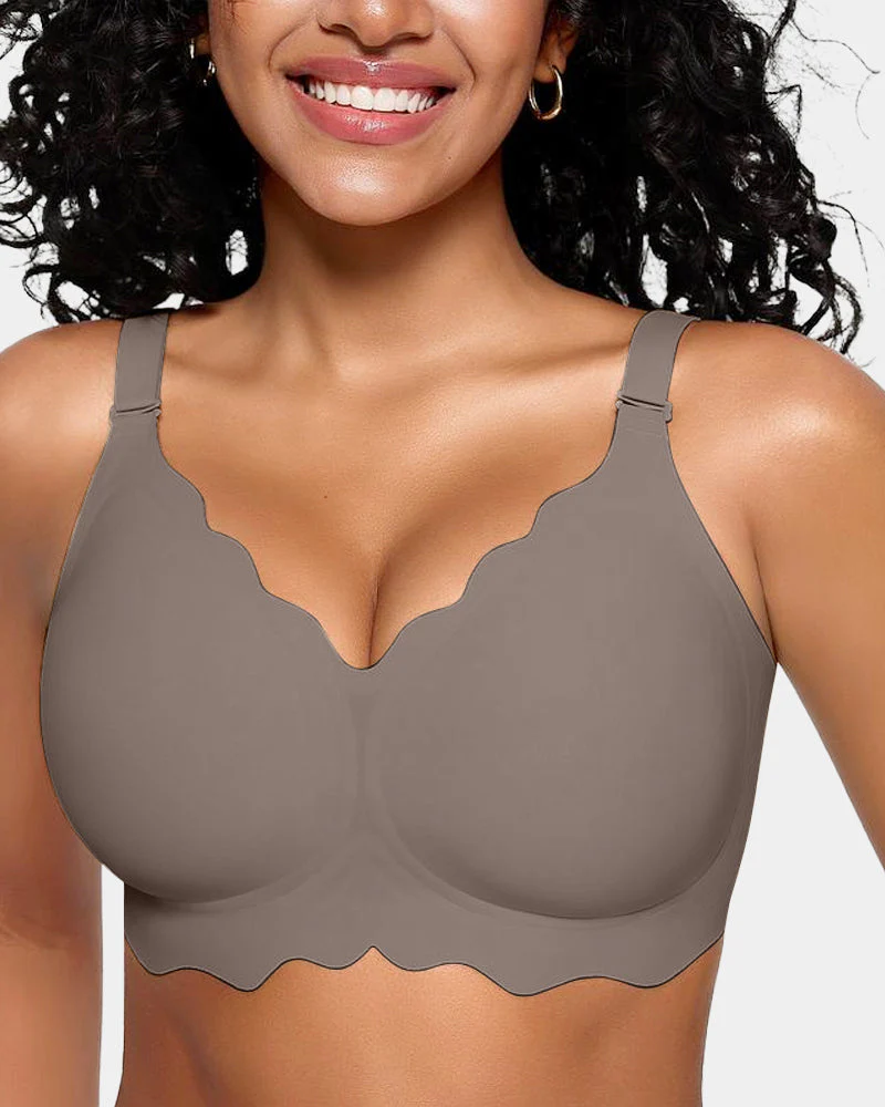 Soft Full Coverage Scalloped Wireless Jelly Bra - Image 16