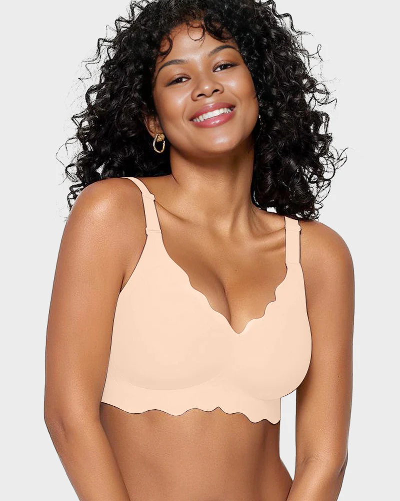 Soft Full Coverage Scalloped Wireless Jelly Bra - Image 7