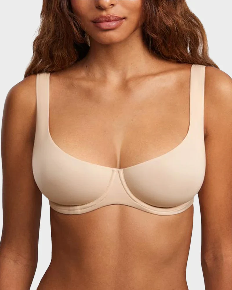 Underwire Support Seamless Unlined Balconette Bra - Image 16