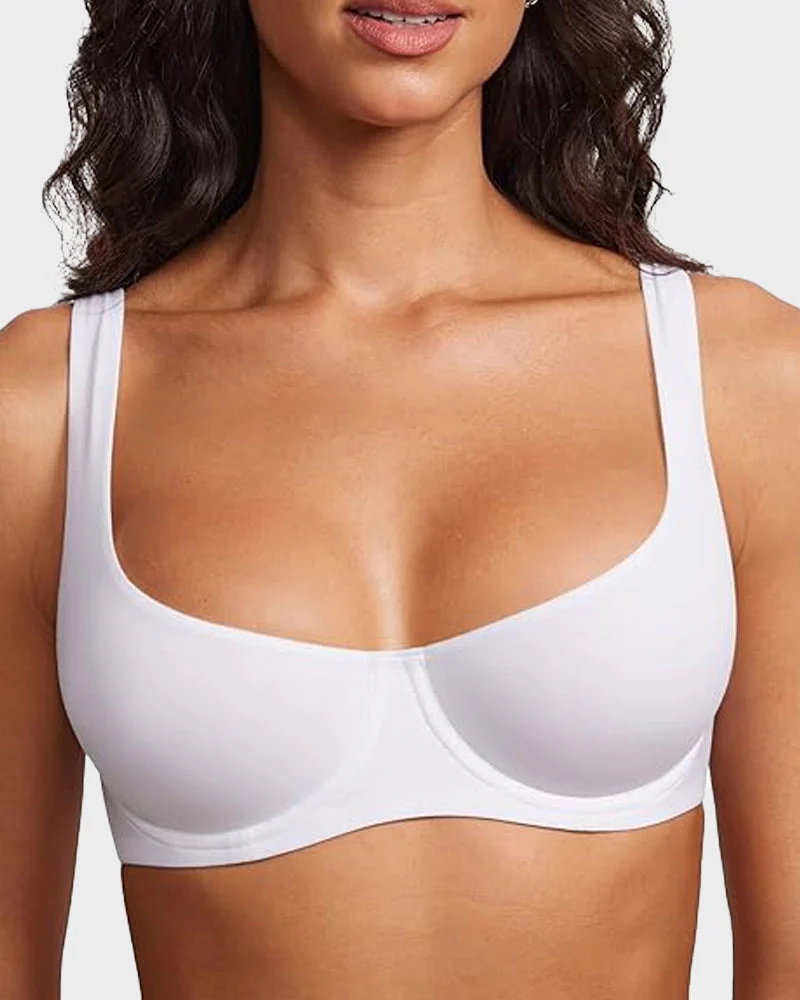 Underwire Support Seamless Unlined Balconette Bra - Image 6