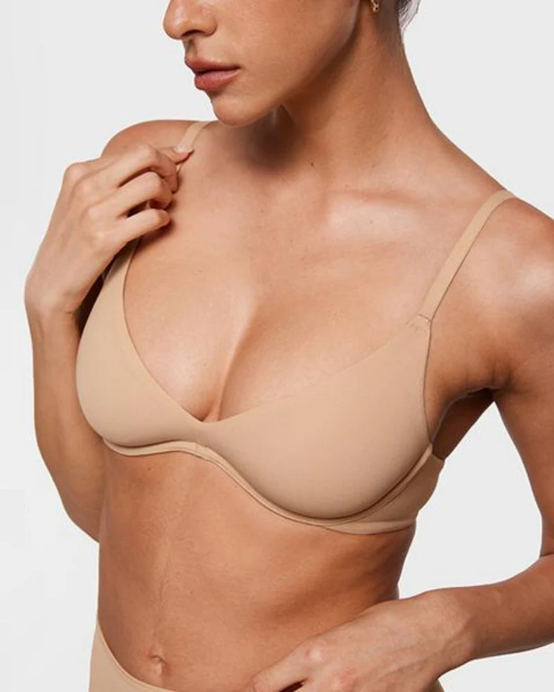 Unlined Plunge Balconette Bra with Underwire - Image 4