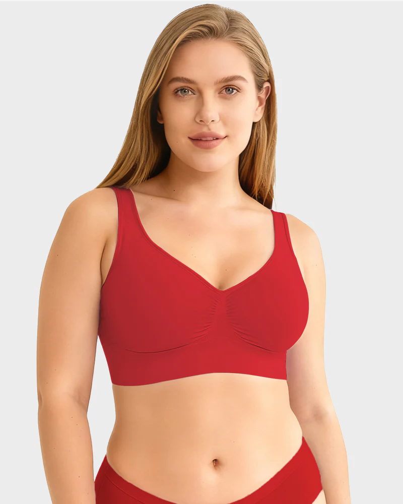 Wide Shoulder Strap Wireless T-Shirt Bra - Image 6