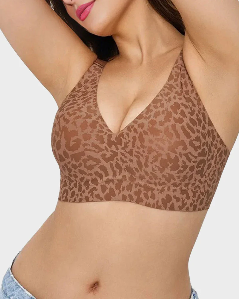 Wireless Leopard V-Neck Contour Bra - Image 5