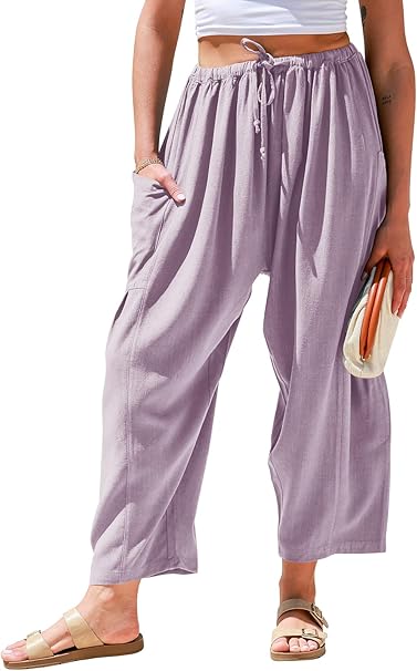Women's Polyester Wide Leg Pants with Pockets - Image 20