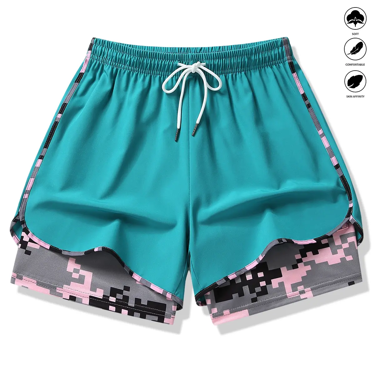 Womens Athletic Shorts with Built In Liner and Drawstring Waist - Image 8