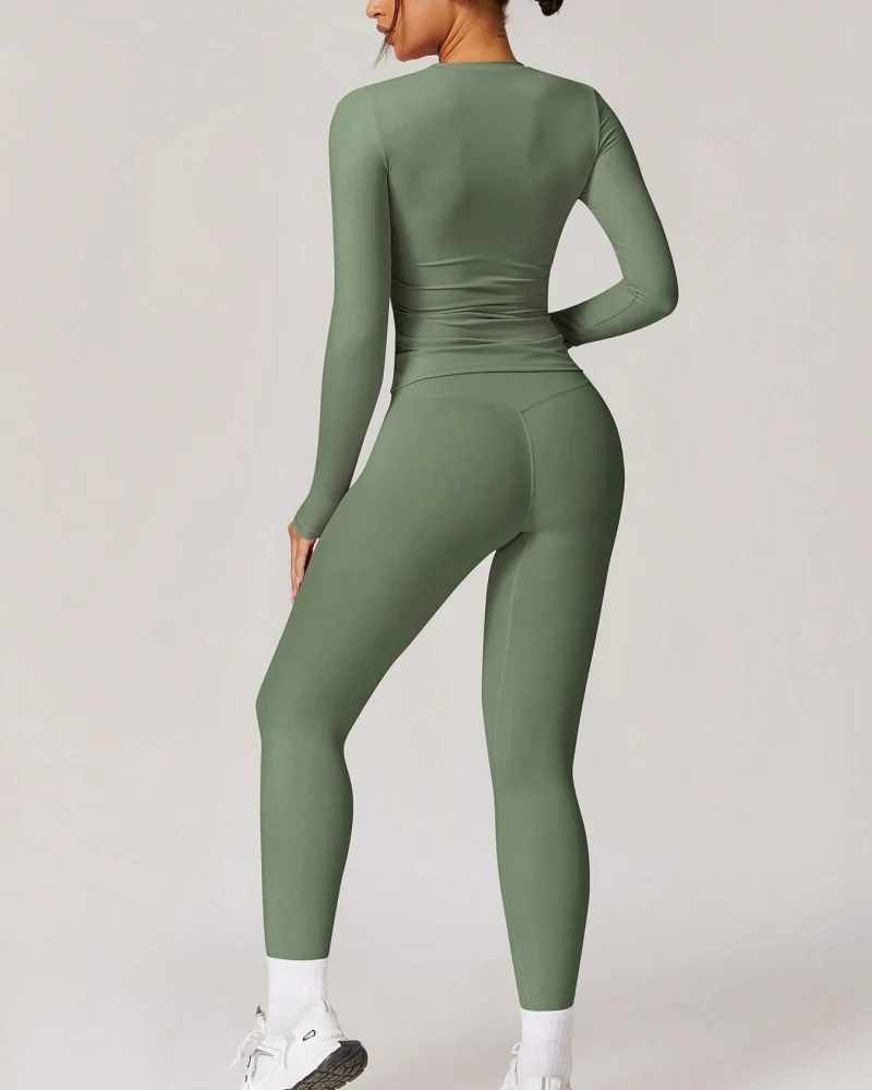 Women's Patchwork Two Piece Yoga Set High Stretch Activewear - Image 27