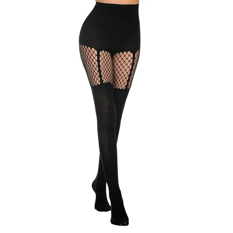 Women's Sexy Fishnet Mock Thigh High Stockings - Image 3