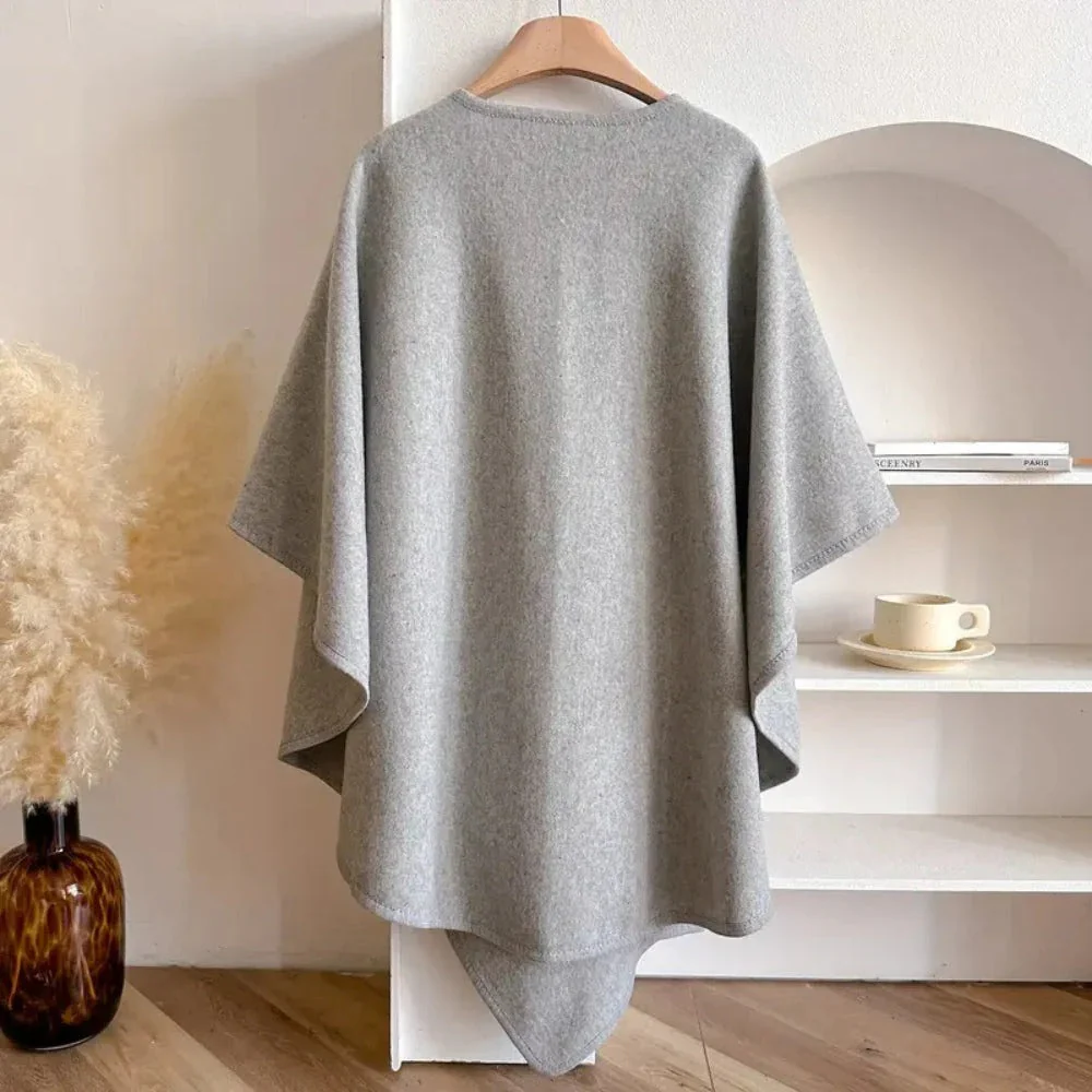 Women's Solid Color Cape Shawl Casual Elegant Wrap Shawl - Image 3