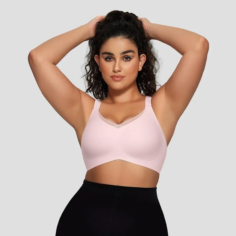 Womens Wireless Bras V Mesh Comfortable Bralette Supportive - Image 12